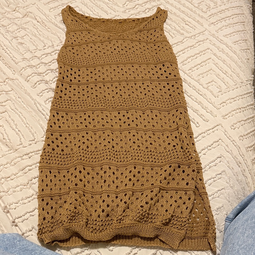 Amazon Brown Knit Swim Coverup